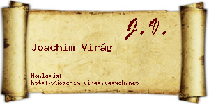 Joachim Virág névjegykártya